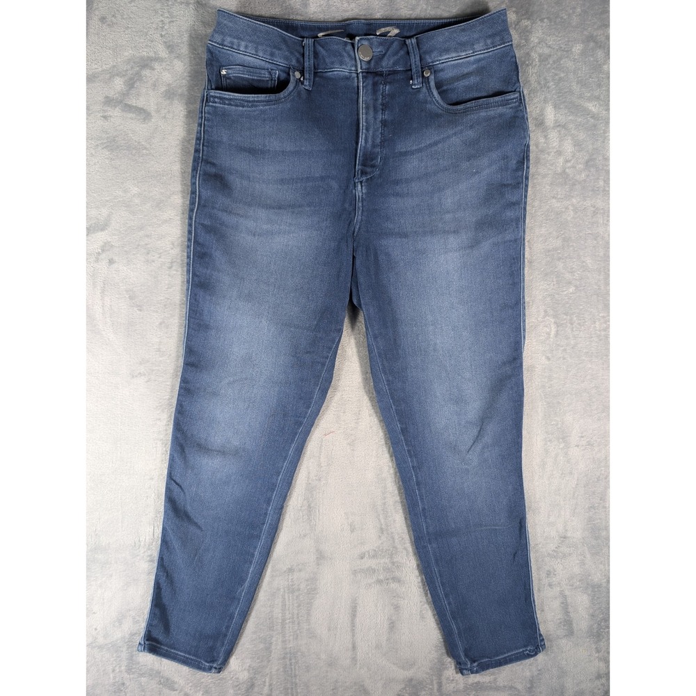 Seven7 High Rise Skinny Crop Jeans Womens Size 12 Blue Medium Wash Denim